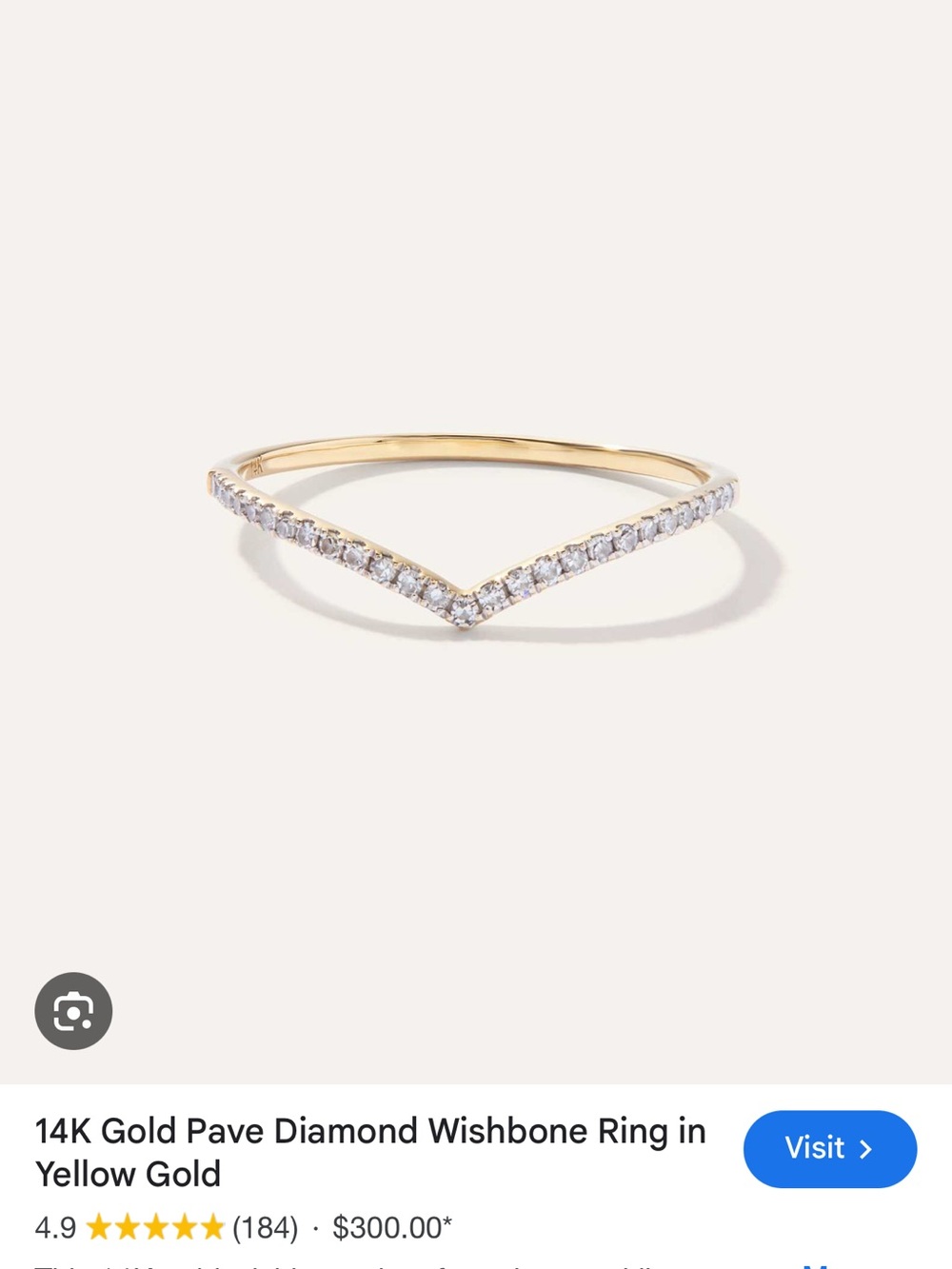 Quince 14k Gold Pave Diamond Wishbone Ring